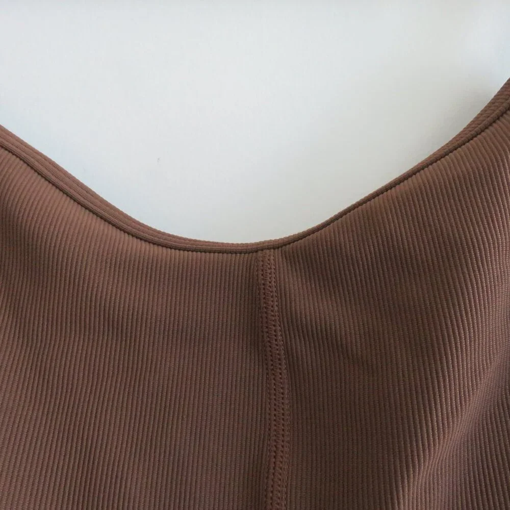LULULEMON Ribbed Contoured Unitard 6" in Java Neutral Athleisure - Size US 6 - Picture 6 of 16